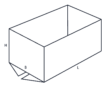 Line drawing of FEFCO 0200 box style