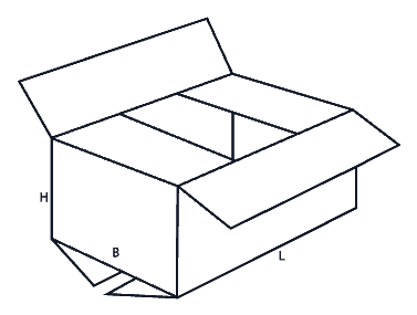 Line drawing of FEFCO 0201 box style