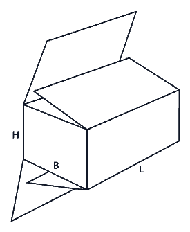 Line drawing of FEFCO 0203 box style