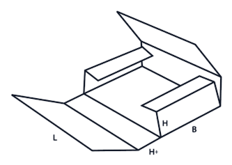 Line drawing of FEFCO 0401 box style
