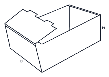 Line drawing of FEFCO 0422 box style