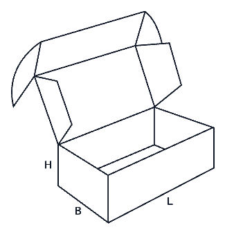 Line drawing of FEFCO 0427 box style